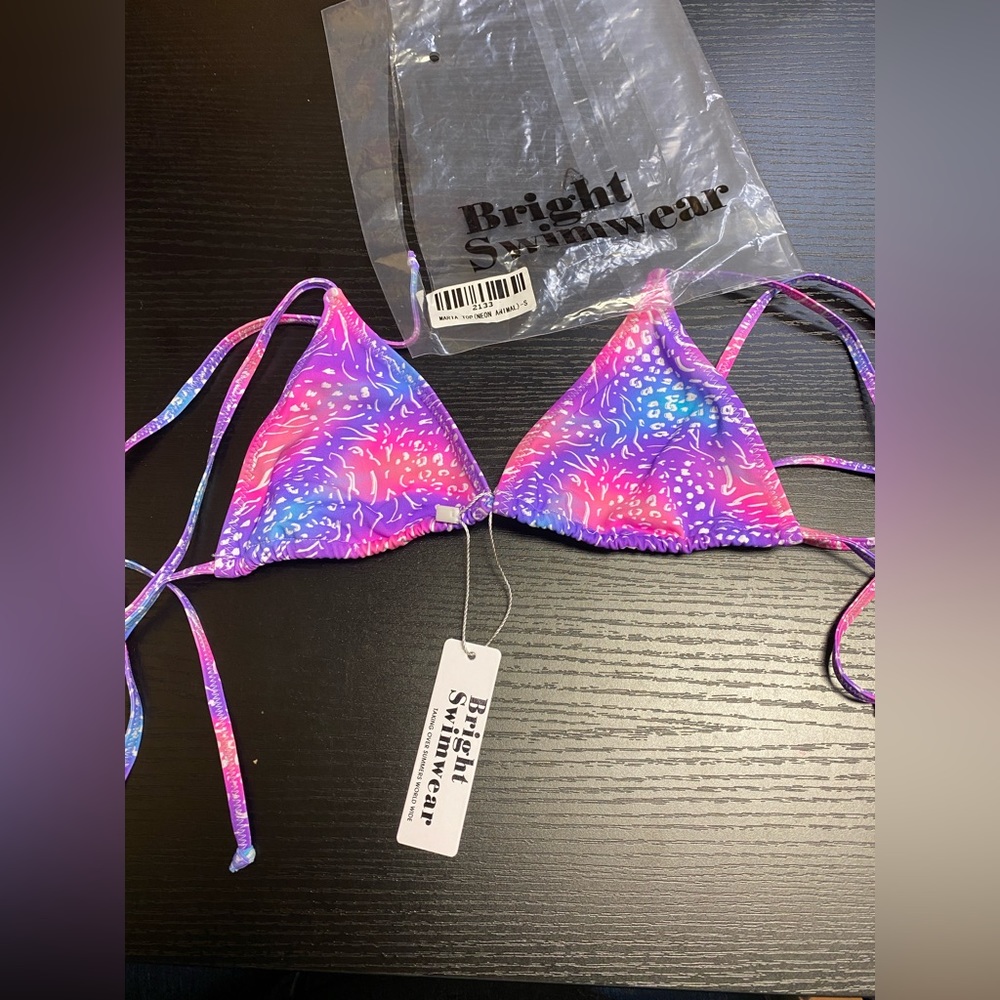 Bright Swimwear Maria Top Neon Animal Small